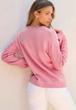 Daisy Notched Long Sleeve Sweater - Trendsi - Flyclothing LLC
