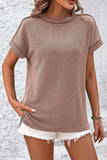 Striped Round Neck Short Sleeve T-Shirt - Trendsi - Flyclothing LLC