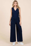 Mittoshop Sleeveless Wide Leg Denim Jumpsuit - Trendsi - Flyclothing LLC