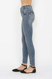 Judy Blue Full Size Tummy Control Vintage Wash Hem Destroy Skinny Jeans - Trendsi - Flyclothing LLC