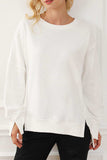 Exposed Seam High-Low Long Sleeve Sweatshirt - Trendsi - Flyclothing LLC