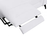 83" White Italian Leather USB Reclining Sofa With Black Legs - Homeroots - Flyclothing LLC