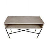 45" Gray and Black Concrete Console Table With Shelves - Homeroots - Flyclothing LLC