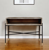 45" Gray and Black Concrete Console Table With Shelves - Homeroots - Flyclothing LLC
