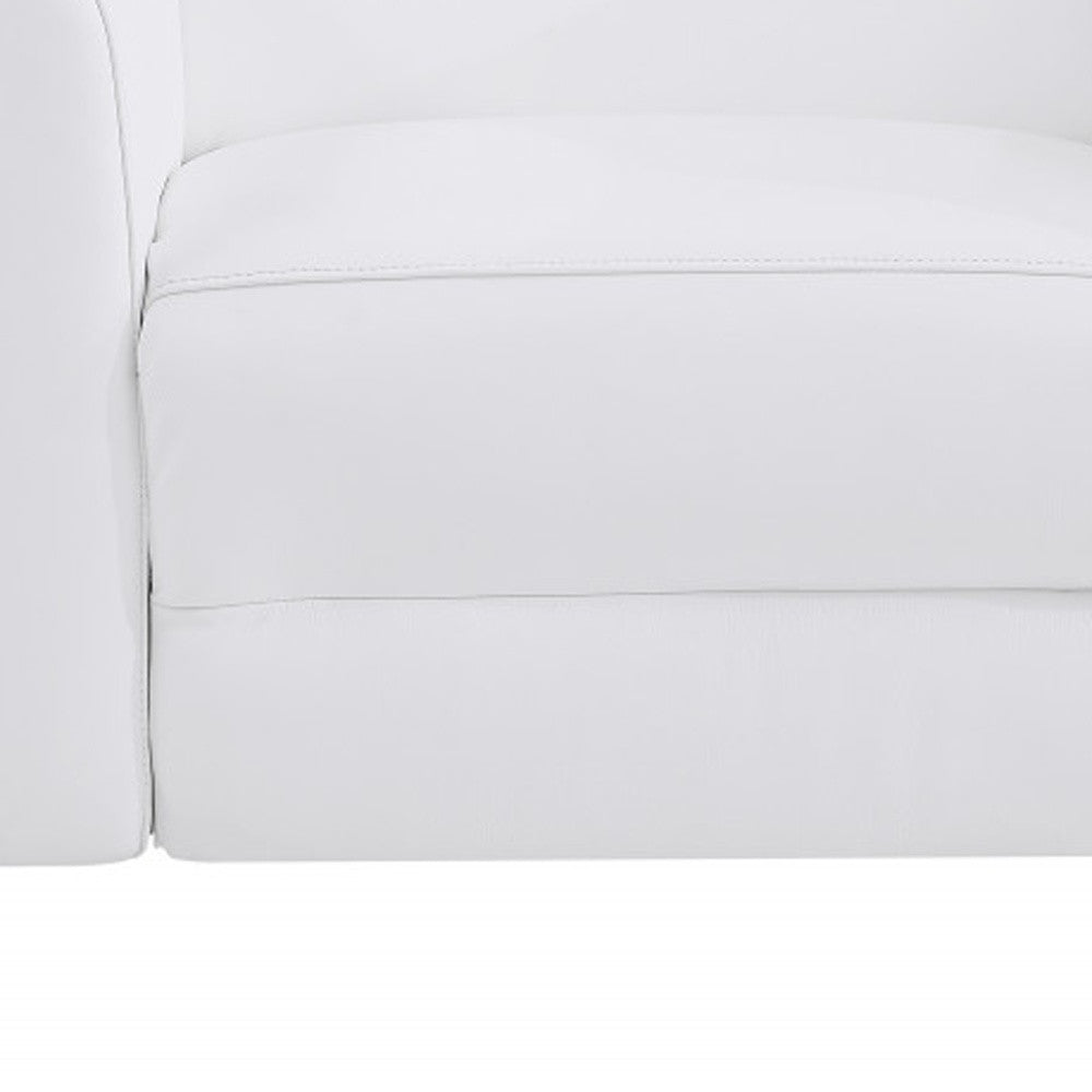 41" White Italian Leather Power Recliner Chair - Homeroots - Flyclothing LLC