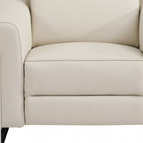 41" Beige Italian Leather Power Recliner Chair - Homeroots - Flyclothing LLC