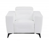 41" White Italian Leather Power Recliner Chair - Homeroots - Flyclothing LLC