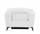 41" White Italian Leather Power Recliner Chair - Homeroots - Flyclothing LLC