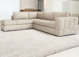 Beige Italian Leather Reclining L Shaped Two Piece Corner Sectional - Homeroots - Flyclothing LLC