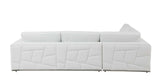 White Italian Leather Reclining L Shaped Two Piece Corner Sectional - Homeroots - Flyclothing LLC