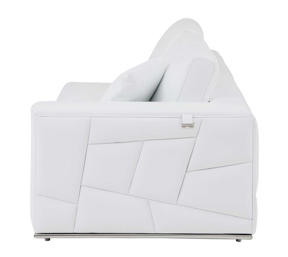 White Italian Leather Reclining L Shaped Two Piece Corner Sectional - Homeroots - Flyclothing LLC