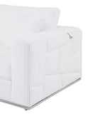 White Italian Leather Reclining L Shaped Two Piece Corner Sectional - Homeroots - Flyclothing LLC