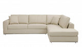 Beige Italian Leather Reclining L Shaped Two Piece Corner Sectional - Homeroots - Flyclothing LLC