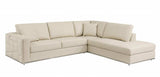 Beige Italian Leather Reclining L Shaped Two Piece Corner Sectional - Homeroots - Flyclothing LLC