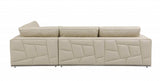 Beige Italian Leather Reclining L Shaped Two Piece Corner Sectional - Homeroots - Flyclothing LLC
