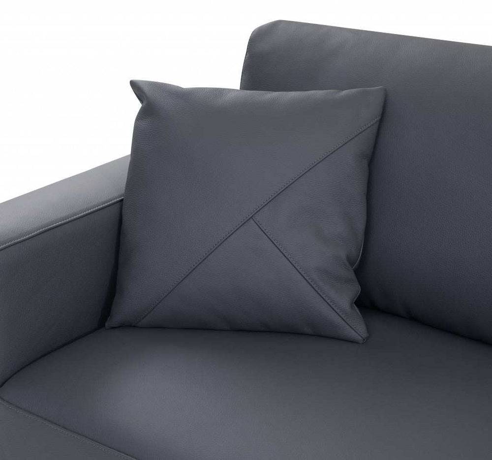 Dark Gray Italian Leather Reclining L Shaped Two Piece Corner Sectional - Homeroots - Flyclothing LLC