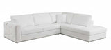 White Italian Leather Reclining L Shaped Two Piece Corner Sectional - Homeroots - Flyclothing LLC