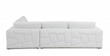 White Italian Leather Reclining L Shaped Two Piece Corner Sectional - Homeroots - Flyclothing LLC