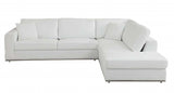 White Italian Leather Reclining L Shaped Two Piece Corner Sectional - Homeroots - Flyclothing LLC