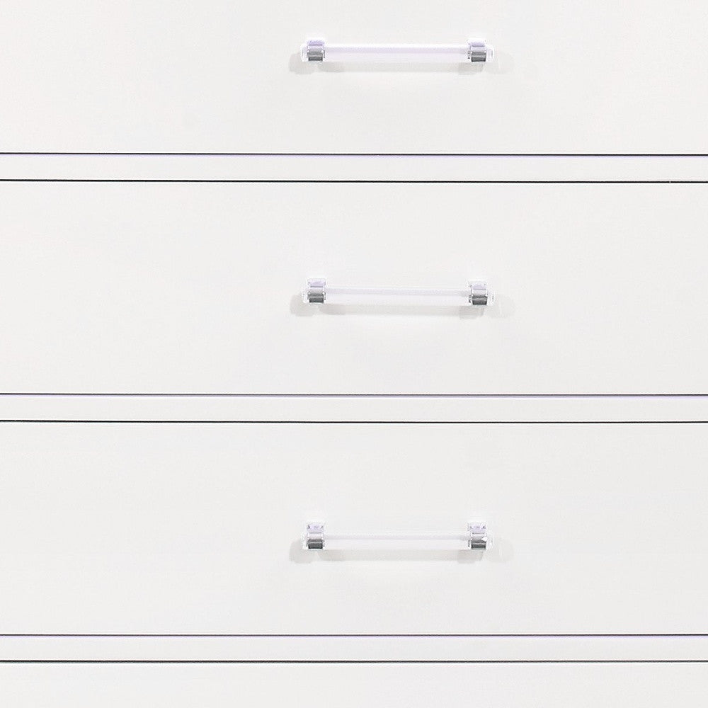 16" White Solid Wood Five Drawer Chest with LED Lighting - Homeroots - Flyclothing LLC