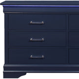59" Blue Solid Wood Six Drawer Double Dresser - Homeroots - Flyclothing LLC