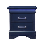 24" Blue Two Drawer Solid Wood Lighted Nightstand - Homeroots - Flyclothing LLC
