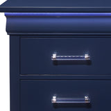 24" Blue Two Drawer Solid Wood Lighted Nightstand - Homeroots - Flyclothing LLC
