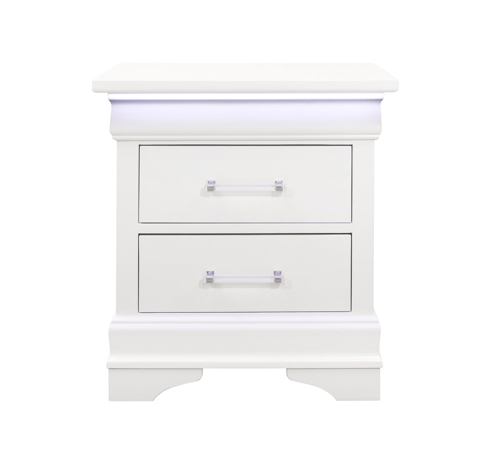 24" White Two Drawer Nightstand - Homeroots - Flyclothing LLC