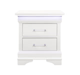 24" White Two Drawer Nightstand - Homeroots - Flyclothing LLC