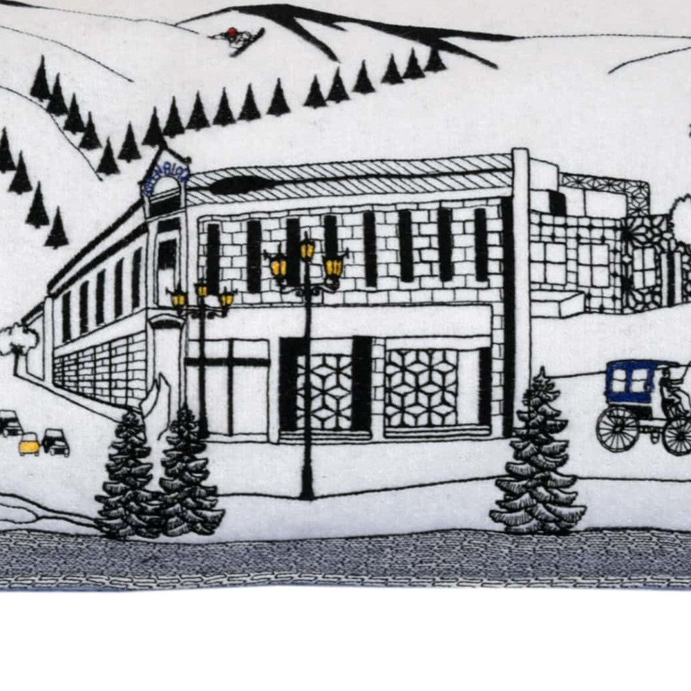 46" White Aspen Daylight Skyline Lumbar Decorative Pillow - Homeroots - Flyclothing LLC