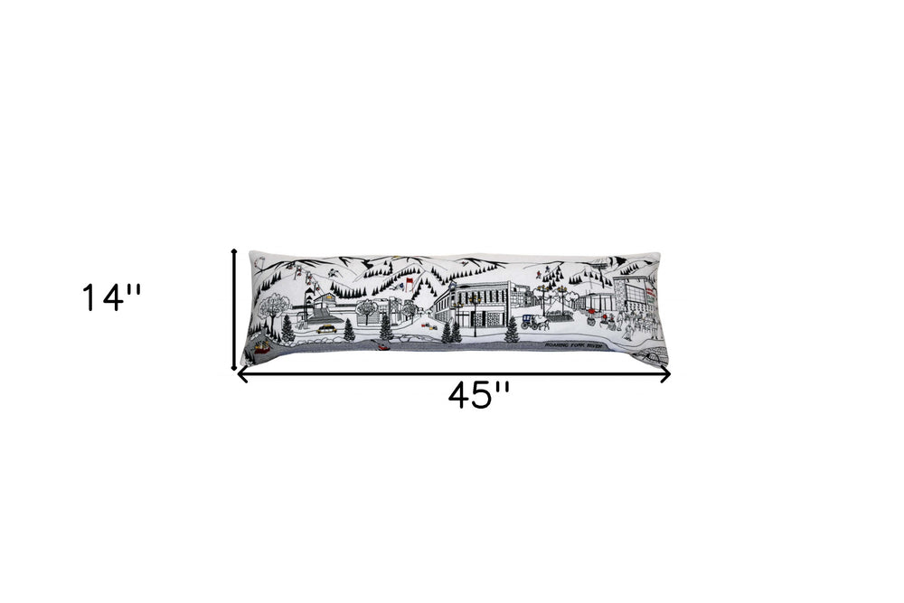 46" White Aspen Daylight Skyline Lumbar Decorative Pillow - Homeroots - Flyclothing LLC