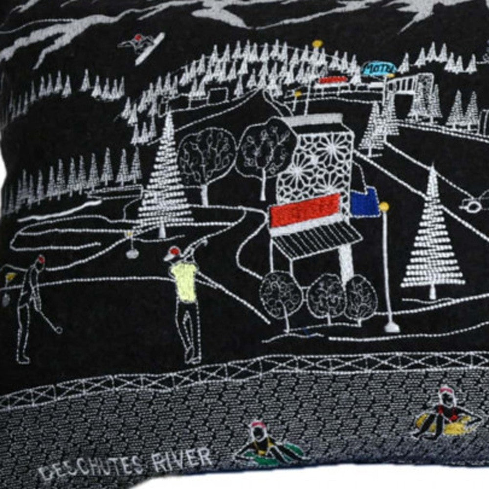 46" Black Bend Nighttime Skyline Lumbar Decorative Pillow - Homeroots - Flyclothing LLC