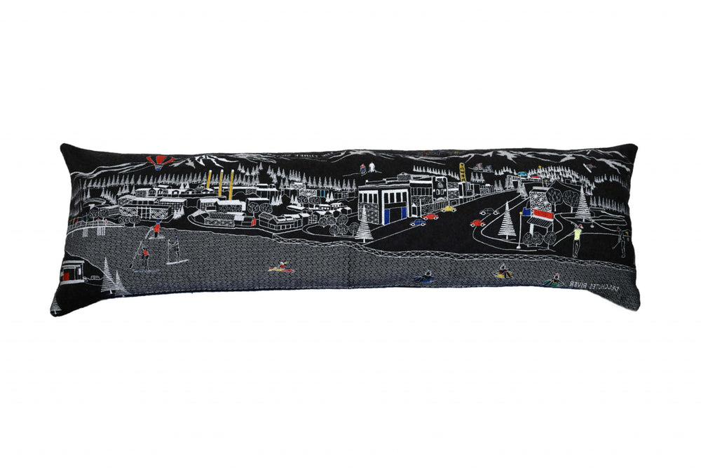 46" Black Bend Nighttime Skyline Lumbar Decorative Pillow - Homeroots - Flyclothing LLC