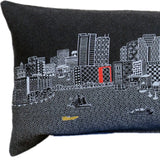 46" Black Boston Nighttime Skyline Lumbar Decorative Pillow - Homeroots - Flyclothing LLC