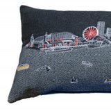 46" Black Chicago Nighttime Skyline Lumbar Decorative Pillow - Homeroots - Flyclothing LLC