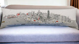 46" White Chicago Daylight Skyline Lumbar Decorative Pillow - Homeroots - Flyclothing LLC