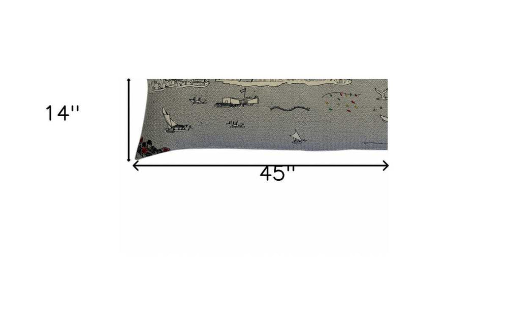 46" White Hawaii Daylight Skyline Lumbar Decorative Pillow - Homeroots - Flyclothing LLC