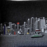 46" Black Hong Kong Nighttime Skyline Lumbar Decorative Pillow - Homeroots - Flyclothing LLC