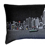 46" Black Hong Kong Nighttime Skyline Lumbar Decorative Pillow - Homeroots - Flyclothing LLC