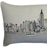 46" White Hong Kong Daylight Skyline Lumbar Decorative Pillow - Homeroots - Flyclothing LLC