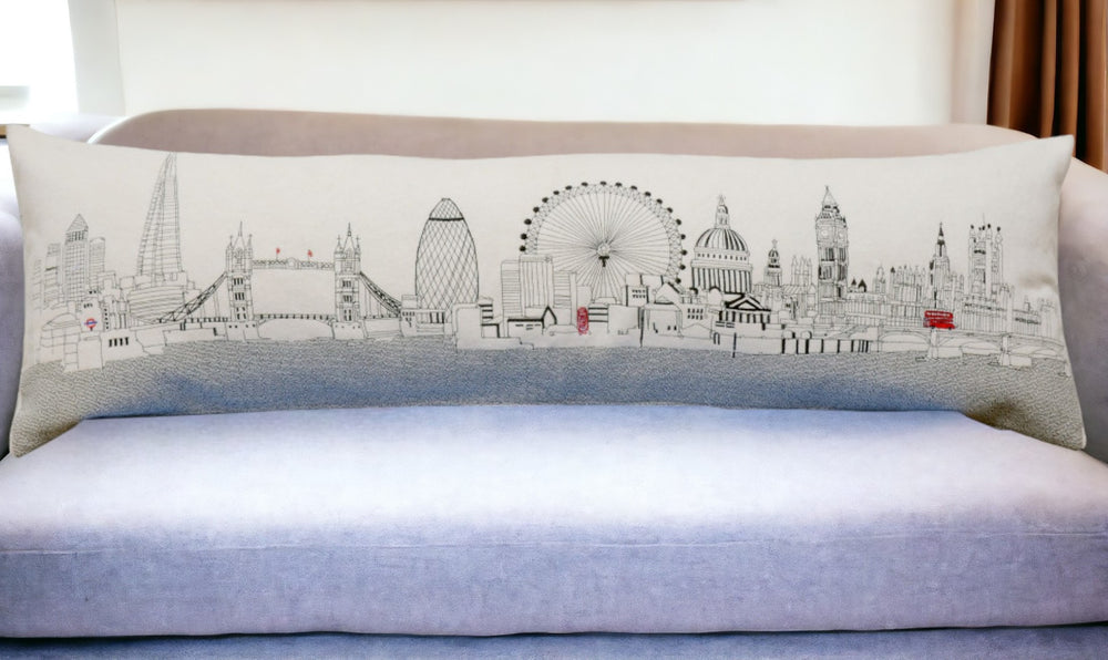 46" White London Daylight Skyline Lumbar Decorative Pillow - Homeroots - Flyclothing LLC