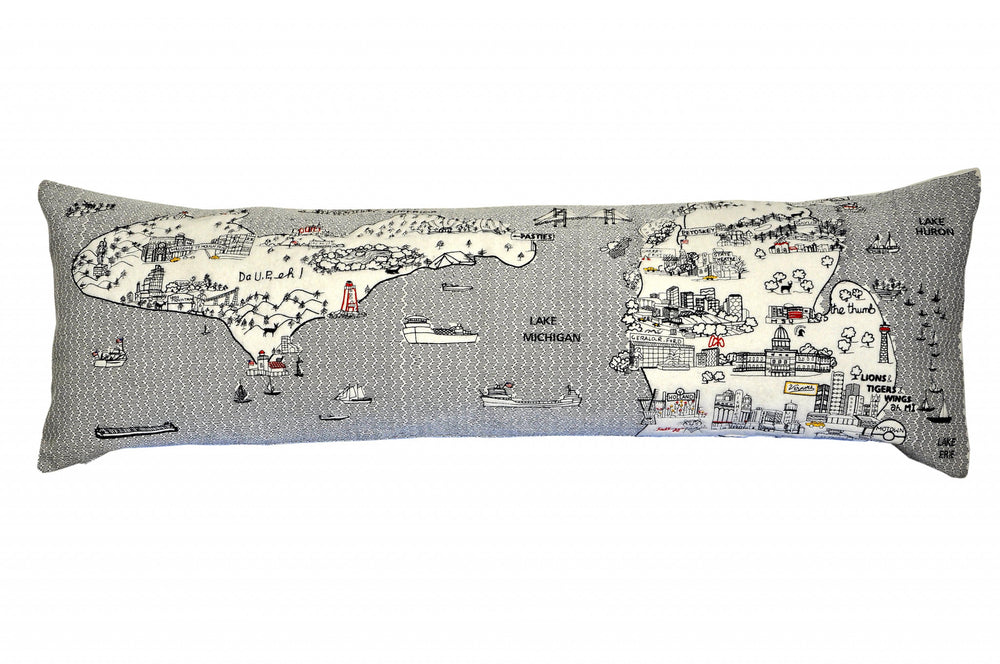 46" White Michigan Daylight Skyline Lumbar Decorative Pillow - Homeroots - Flyclothing LLC