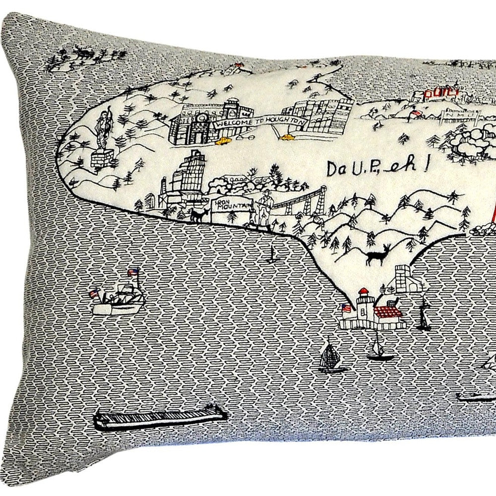 46" White Michigan Daylight Skyline Lumbar Decorative Pillow - Homeroots - Flyclothing LLC