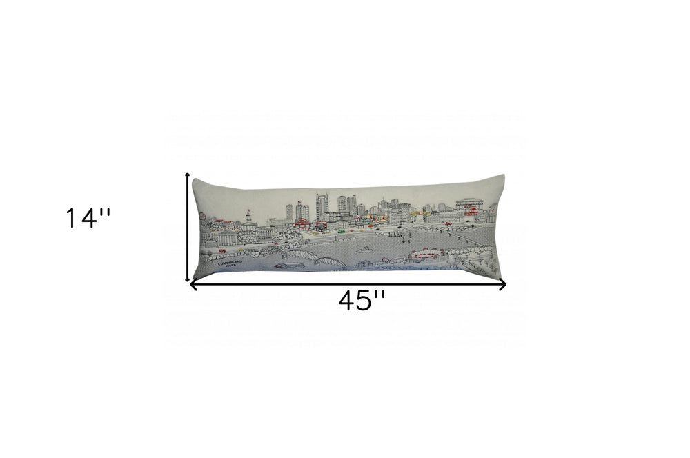 46" White Nashville Daylight Skyline Lumbar Decorative Pillow - Homeroots - Flyclothing LLC