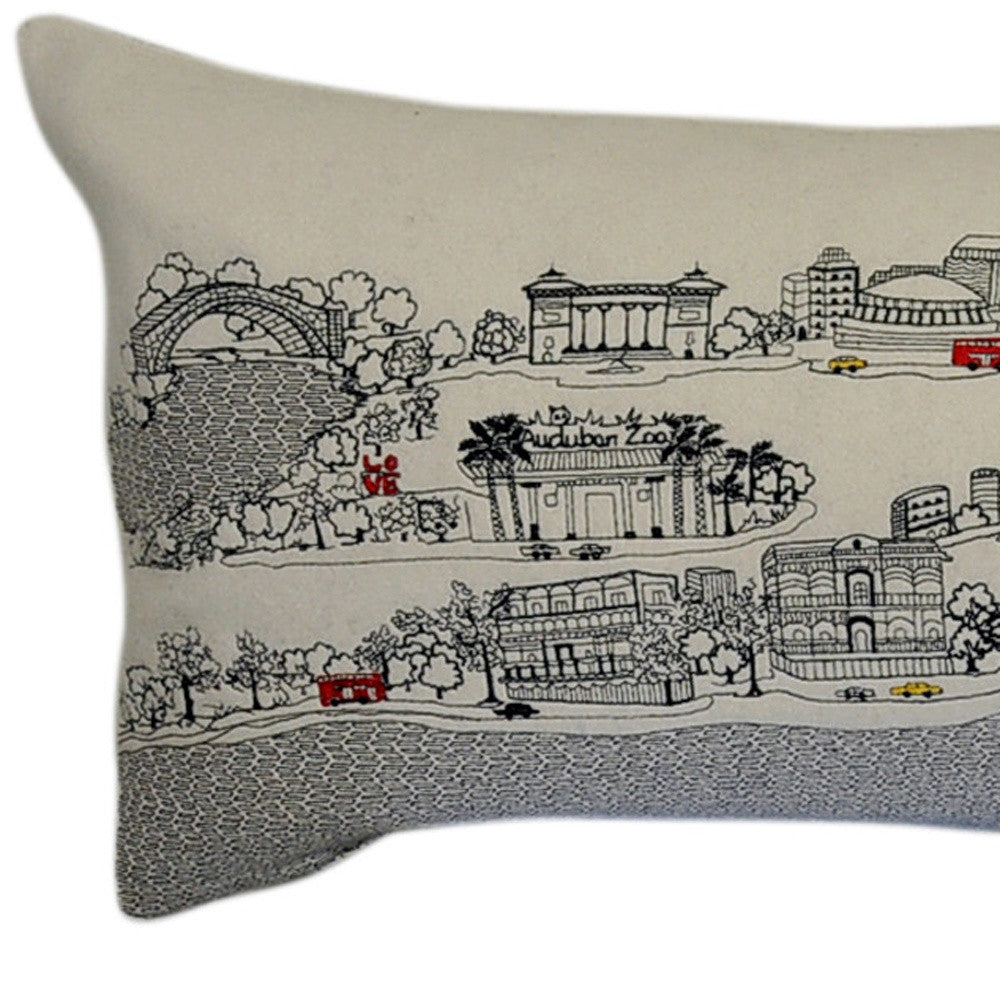 46" White New Orleans Daylight Skyline Lumbar Decorative Pillow - Homeroots - Flyclothing LLC