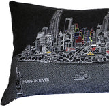46" Black NYC Nighttime Skyline Lumbar Decorative Pillow - Homeroots - Flyclothing LLC