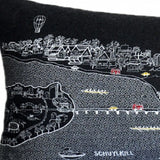 46" Black Philadelphia Nighttime Skyline Lumbar Decorative Pillow - Homeroots - Flyclothing LLC