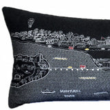 46" Black Philadelphia Nighttime Skyline Lumbar Decorative Pillow - Homeroots - Flyclothing LLC