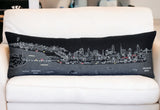 46" Black Philadelphia Nighttime Skyline Lumbar Decorative Pillow - Homeroots - Flyclothing LLC