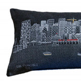 46" Black San Francisco Nighttime Skyline Lumbar Decorative Pillow - Homeroots - Flyclothing LLC